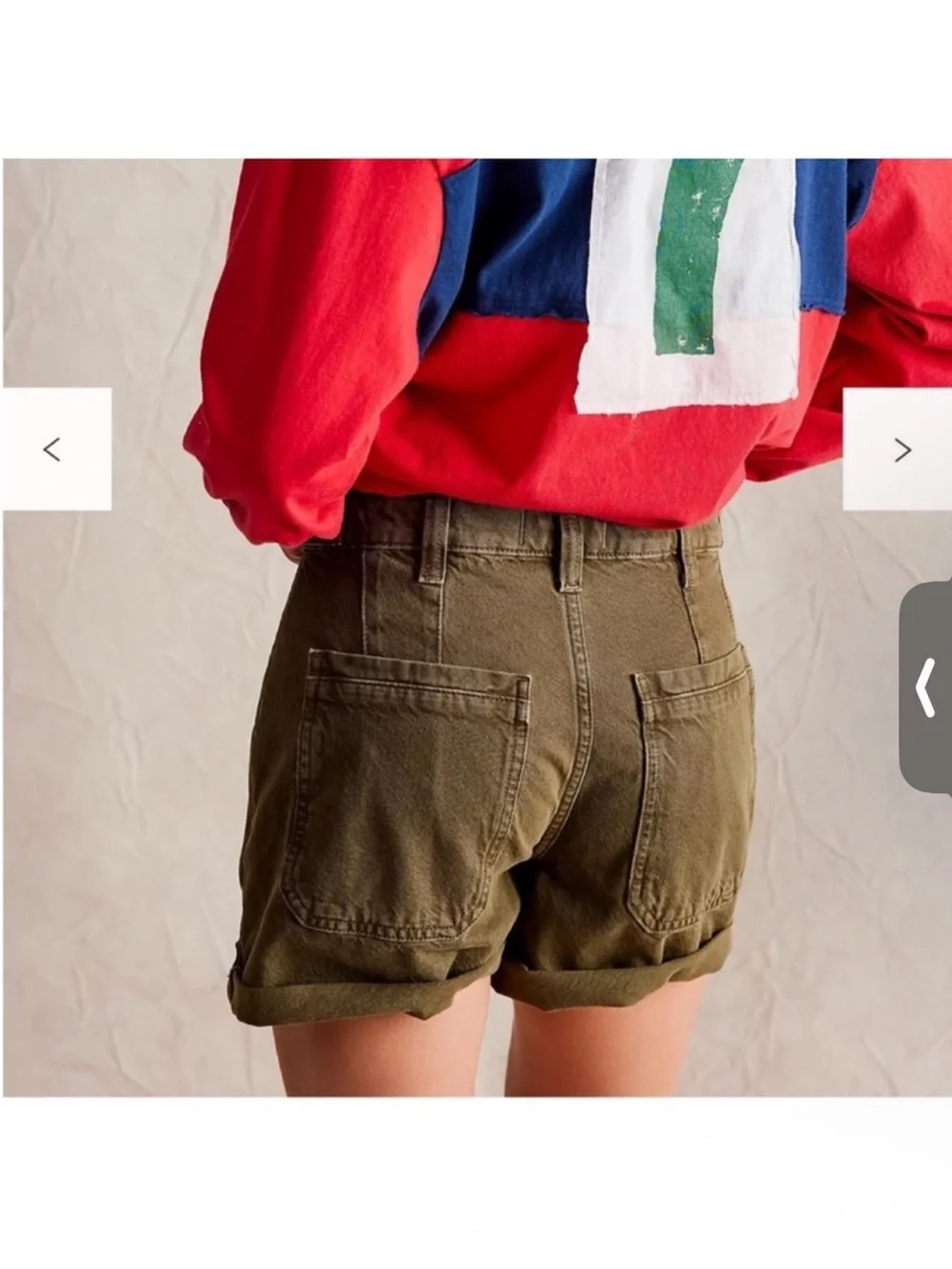 NWT Free People Palmer Cuffed Jean Shorts Green 25